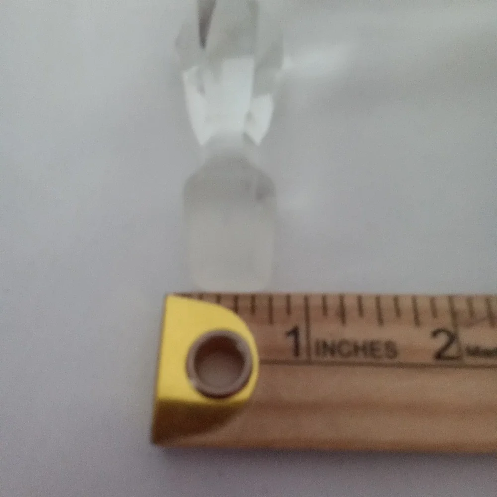 Vintage Clear Faceted Glass Crystal Decanter Stopper Pointed Diamond Top 3 Inch